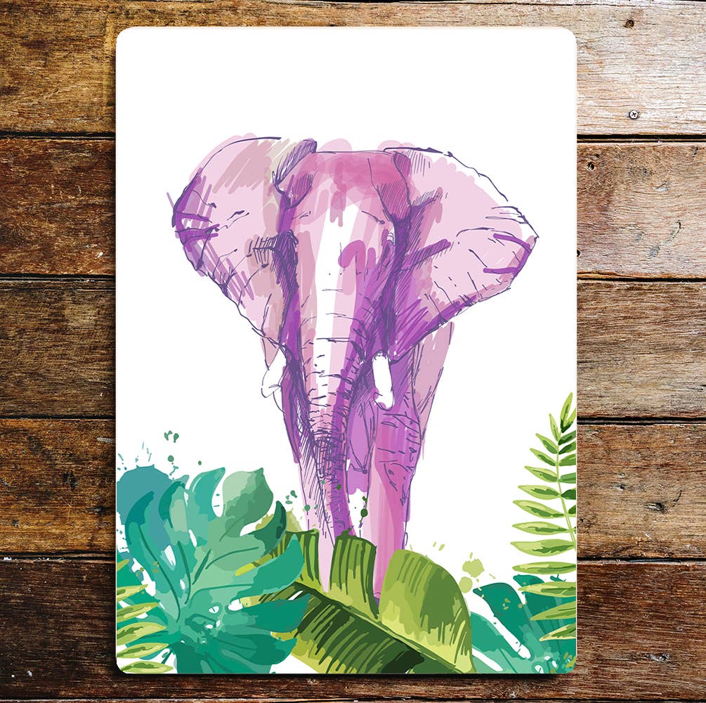 Safari Elephant wall art Metal Sign Plaque