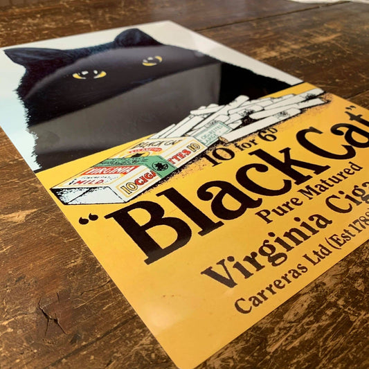 Black Cat | Metal Advertising Wall Sign