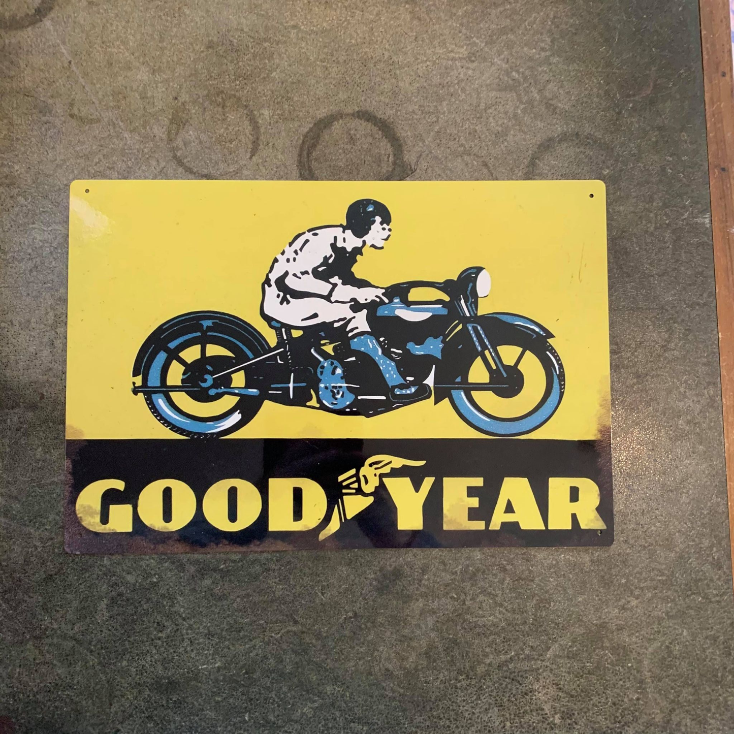 Good Year Tyres Motorbike | Metal Advertising Wall Sign