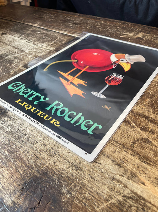 Cherry Rocher Liqueur Drink | Metal Advertising Wall Sign