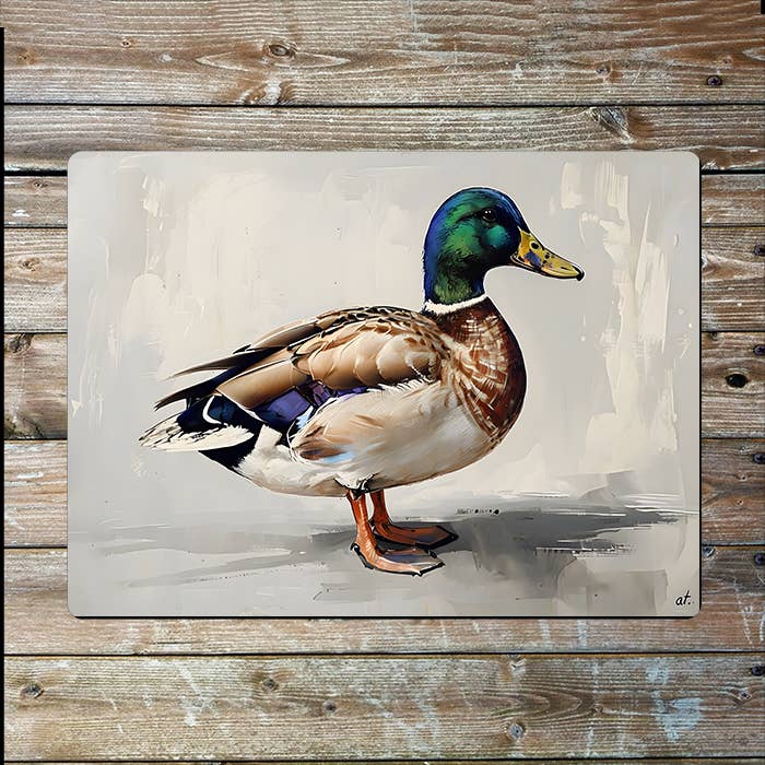 Painting style Male Mallard Duck Metal Sign Plaque