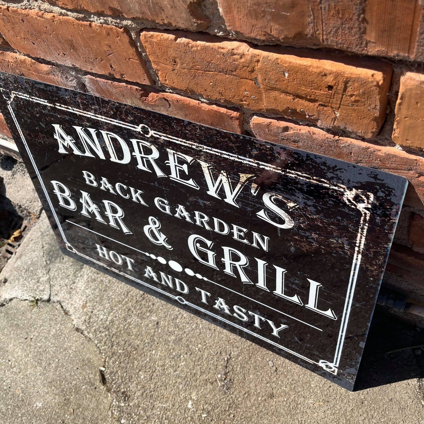 Personalised Bar and Grill BBQ Metal Wall Sign