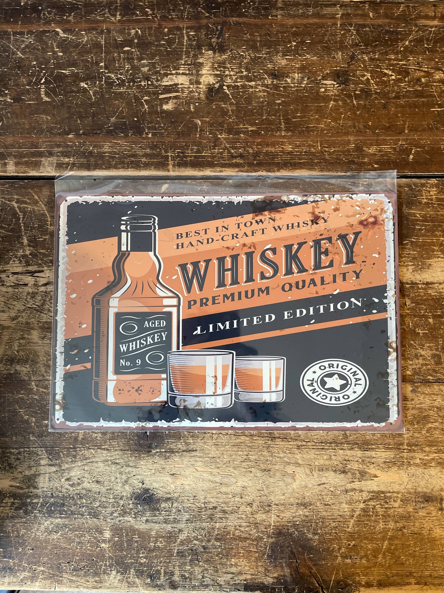 Whiskey Bar Retro Tin Sign | Metal Sign Plaque