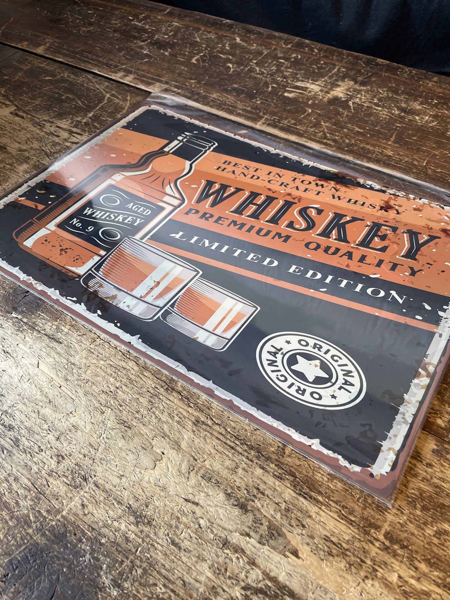 Whiskey Bar Retro Tin Sign | Metal Sign Plaque
