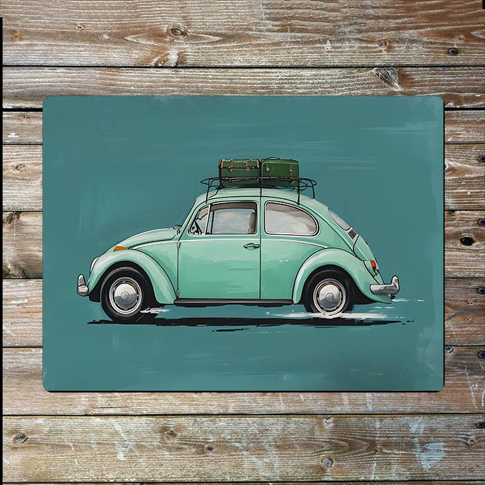 Vintage Mint Green Car | Metal Sign Plaque