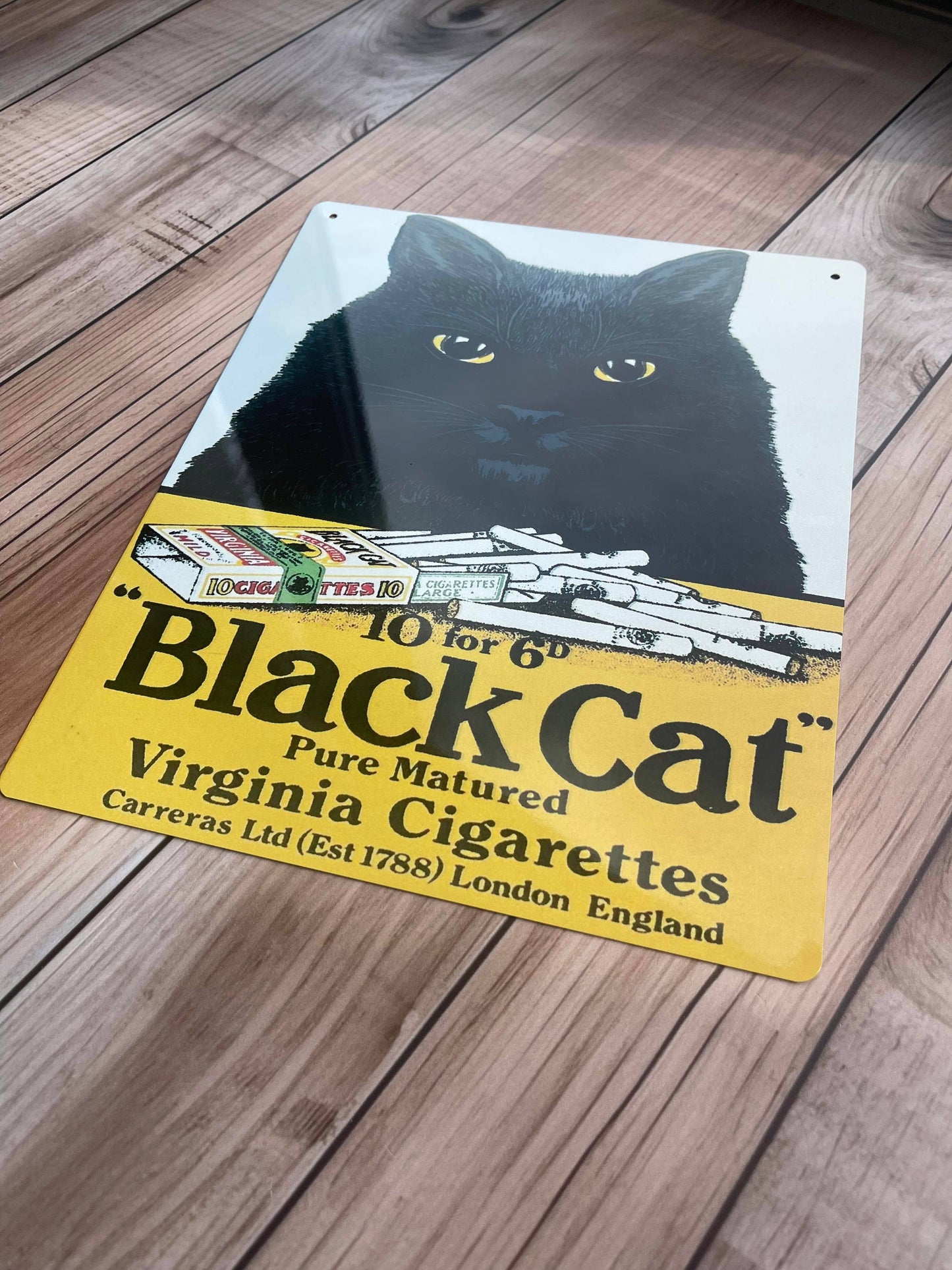Black Cat | Metal Advertising Wall Sign