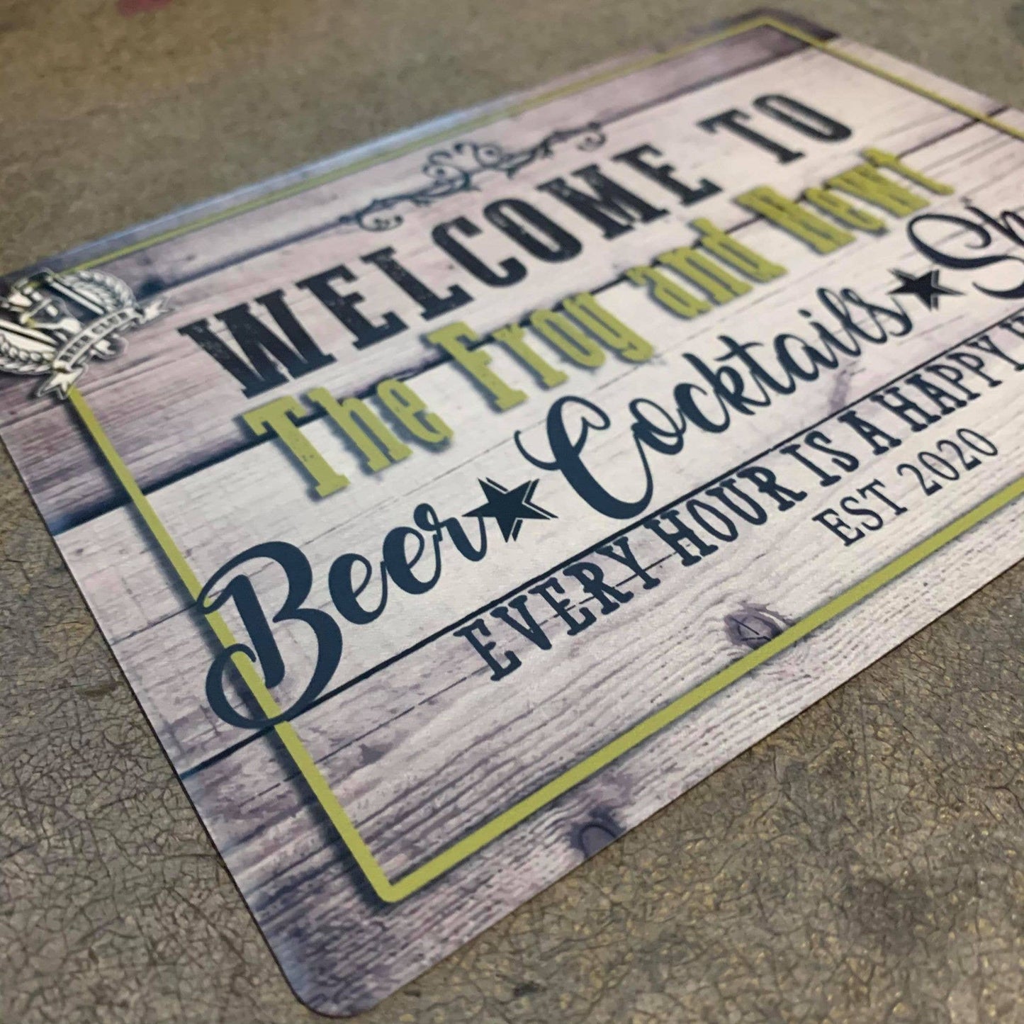 Welcome to Name yours Bar Name | Metal Wall Sign