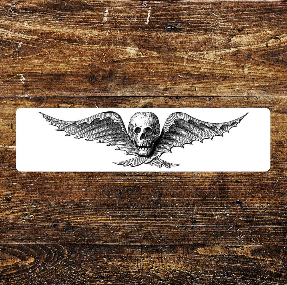 Halloween skull wings - Metal Long Sign Plaque