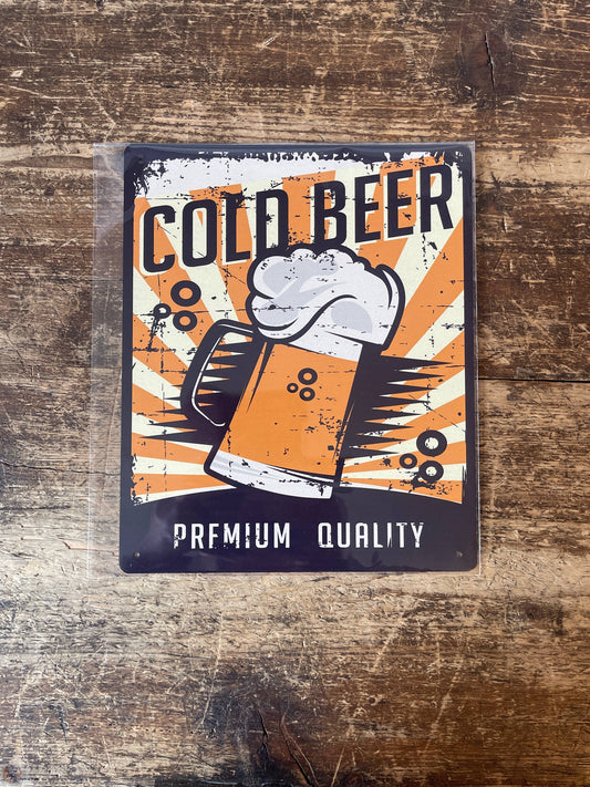 Cold Beer | Metal Sign Pub Bar Plaque