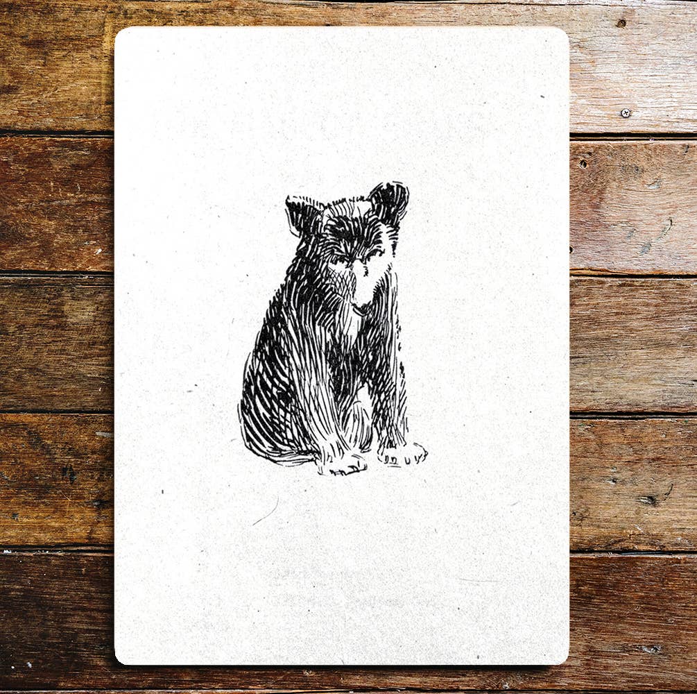 Cute Bear Cub Sitting | Metal Sign Plaque