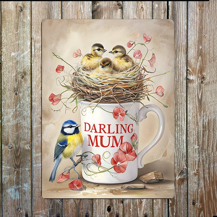 Mum Mother Day Bird Watercolour Spring | Metal Sign Plaque