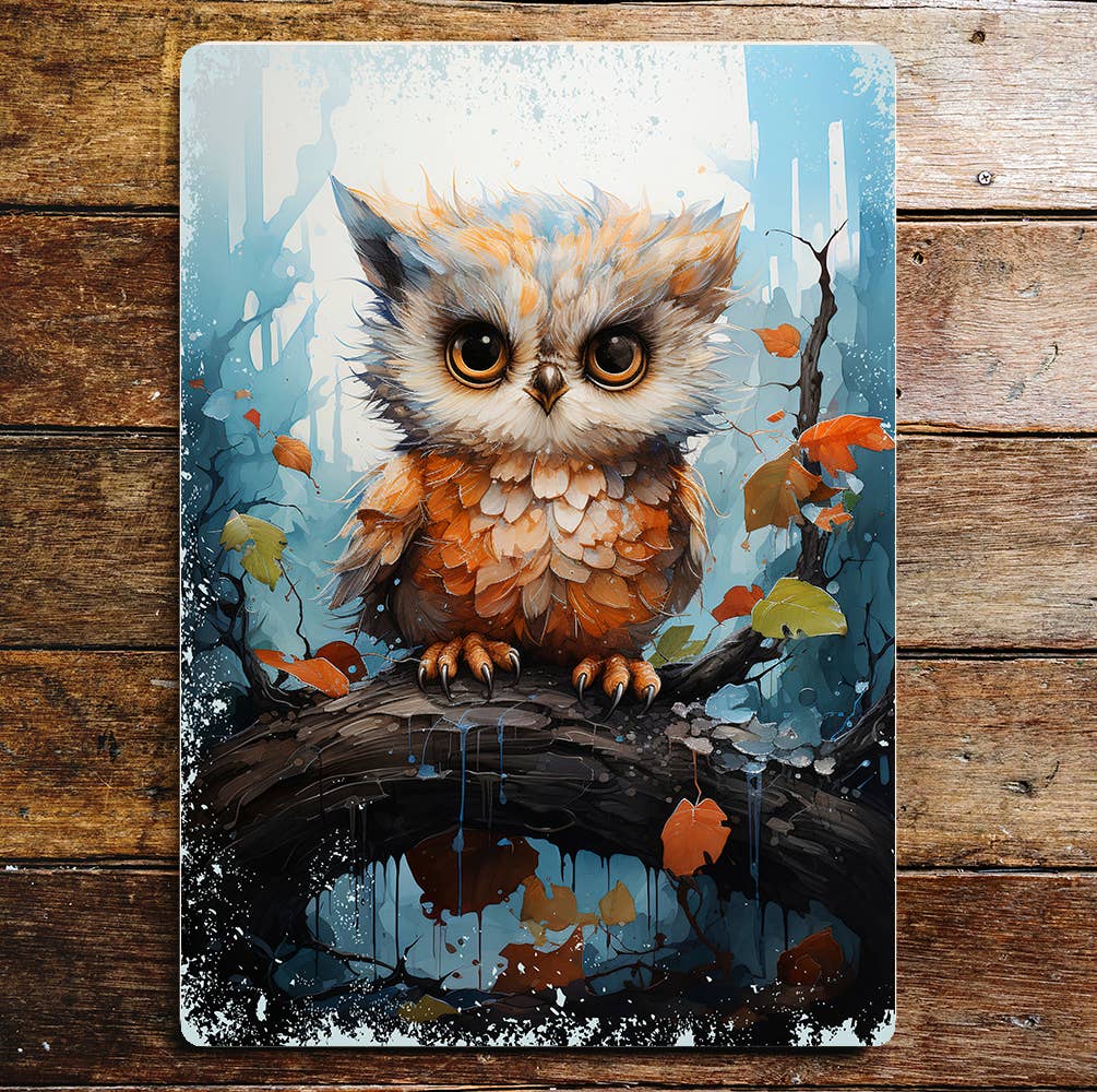 Fantasy Owl Winter Wall Art Lifestyle | Metal Sign Plaque