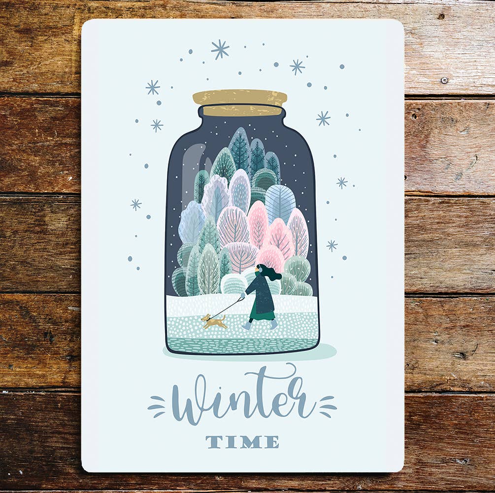 Ski Winter Christmas Winter Time Metal Sign Plaque