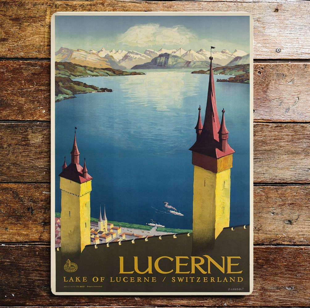 Lucerne Switzerland travel Europe | Metal Wall Sign