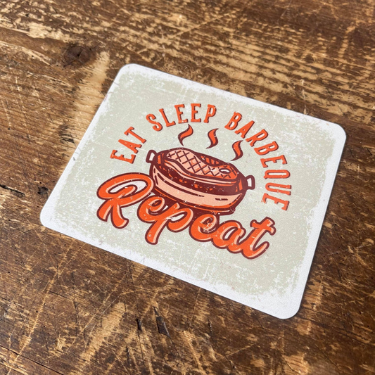 Eat Sleep Barbeque Repeat BBQ Tin Sign | Metal Sign Plaque