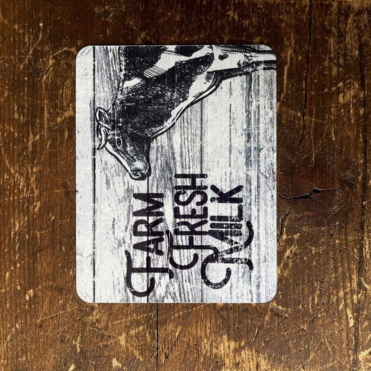 Farm Fresh Milk Cow Farmhouse | Metal Sign Plaque