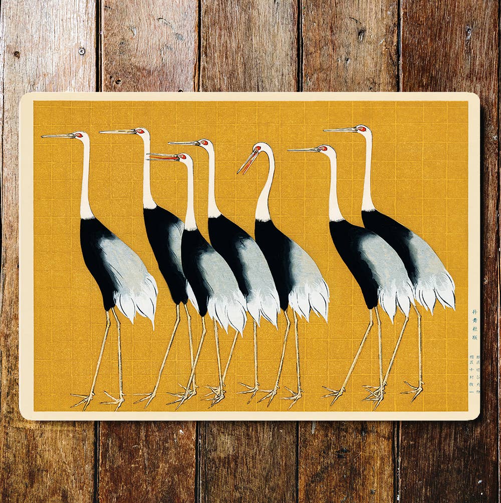 Cranes Birds Pattern | Metal Sign Plaque