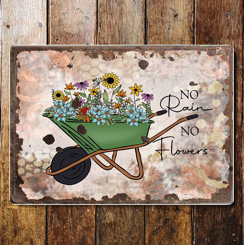 Gardening rustic flowers great outdoors | Metal Wall Sign