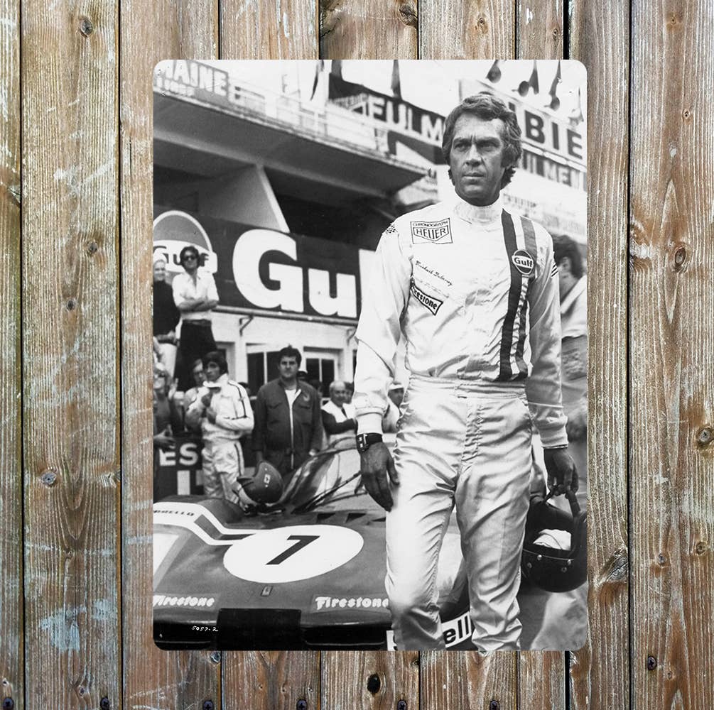 Steve Mcqueen Les Mans1971 Movie poster Metal Wall Sign