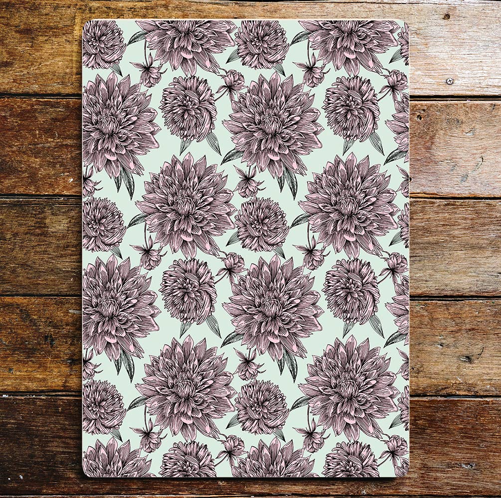 Purple Pink Flowers Pattern Metal Sign plaque