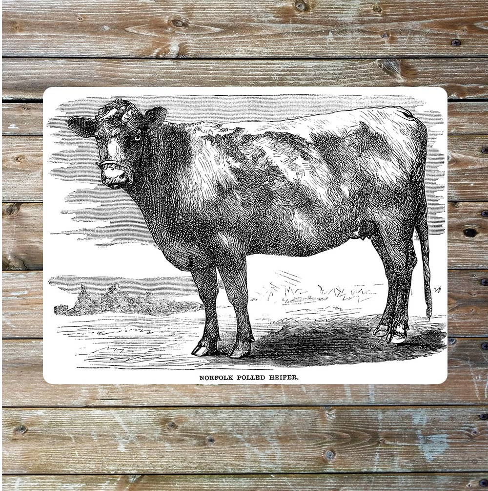 Vintage cow impression beef wall | Metal Sign Plaque