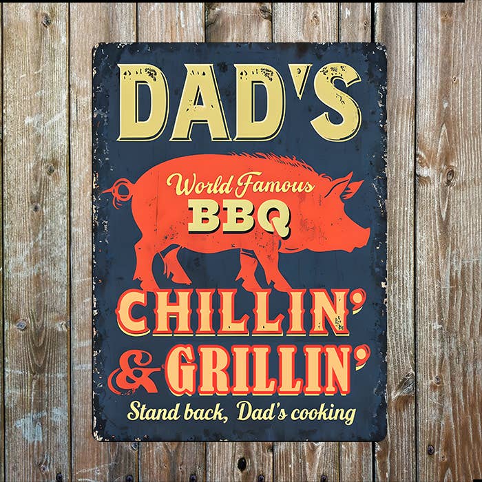 Dad's BBQ Grillin | Father's Day | Metal Sign Plaque