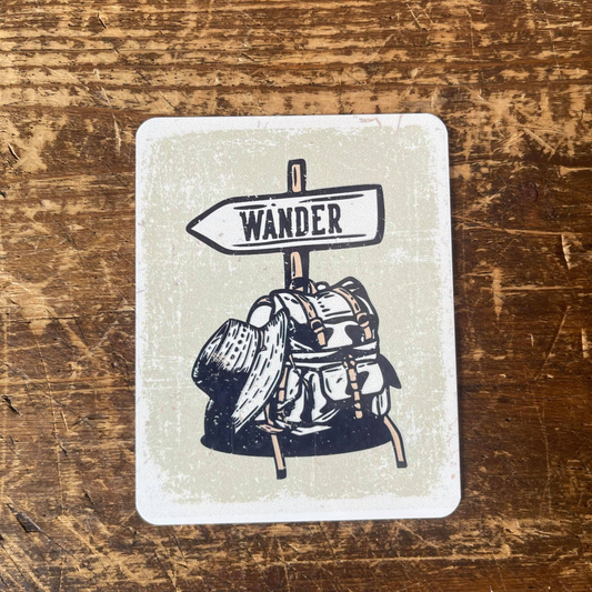Wander Travel Tin Sign | Metal Sign Plaque