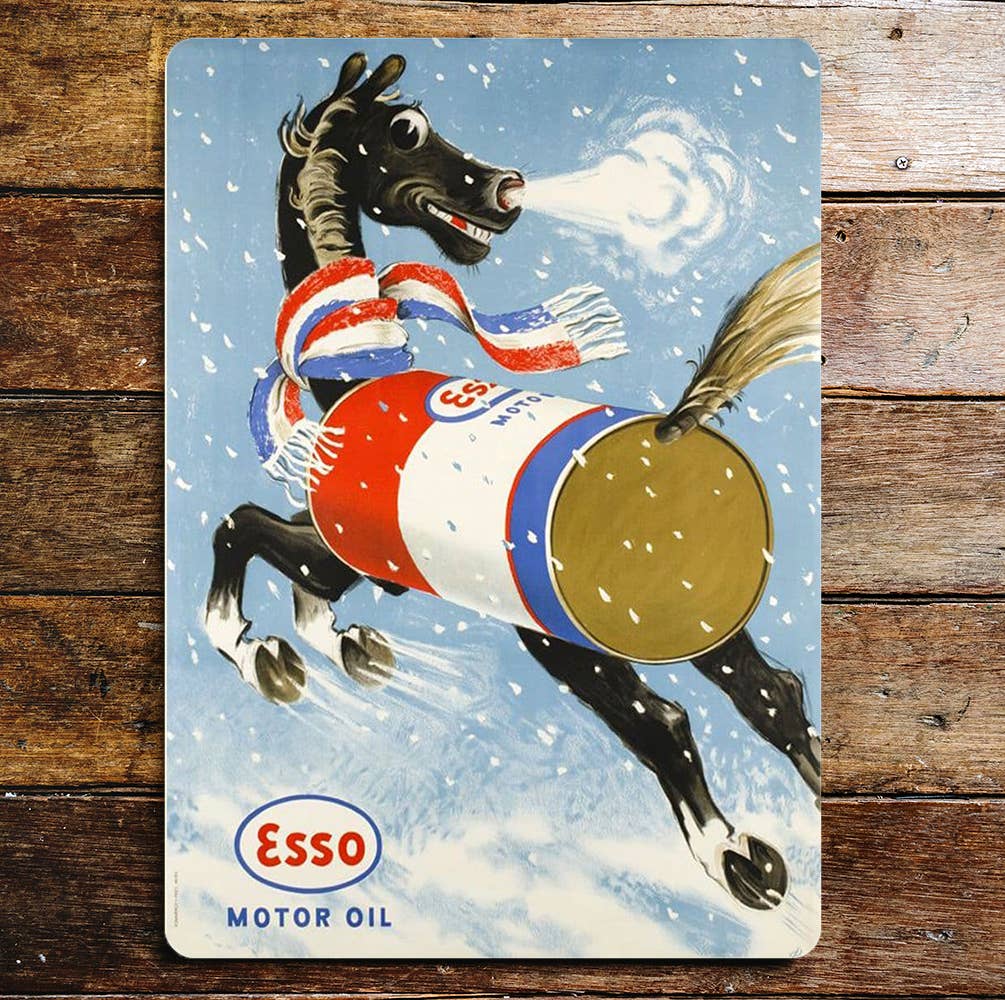 Esso Motor Oil Horse | Metal Advertising Wall Sign