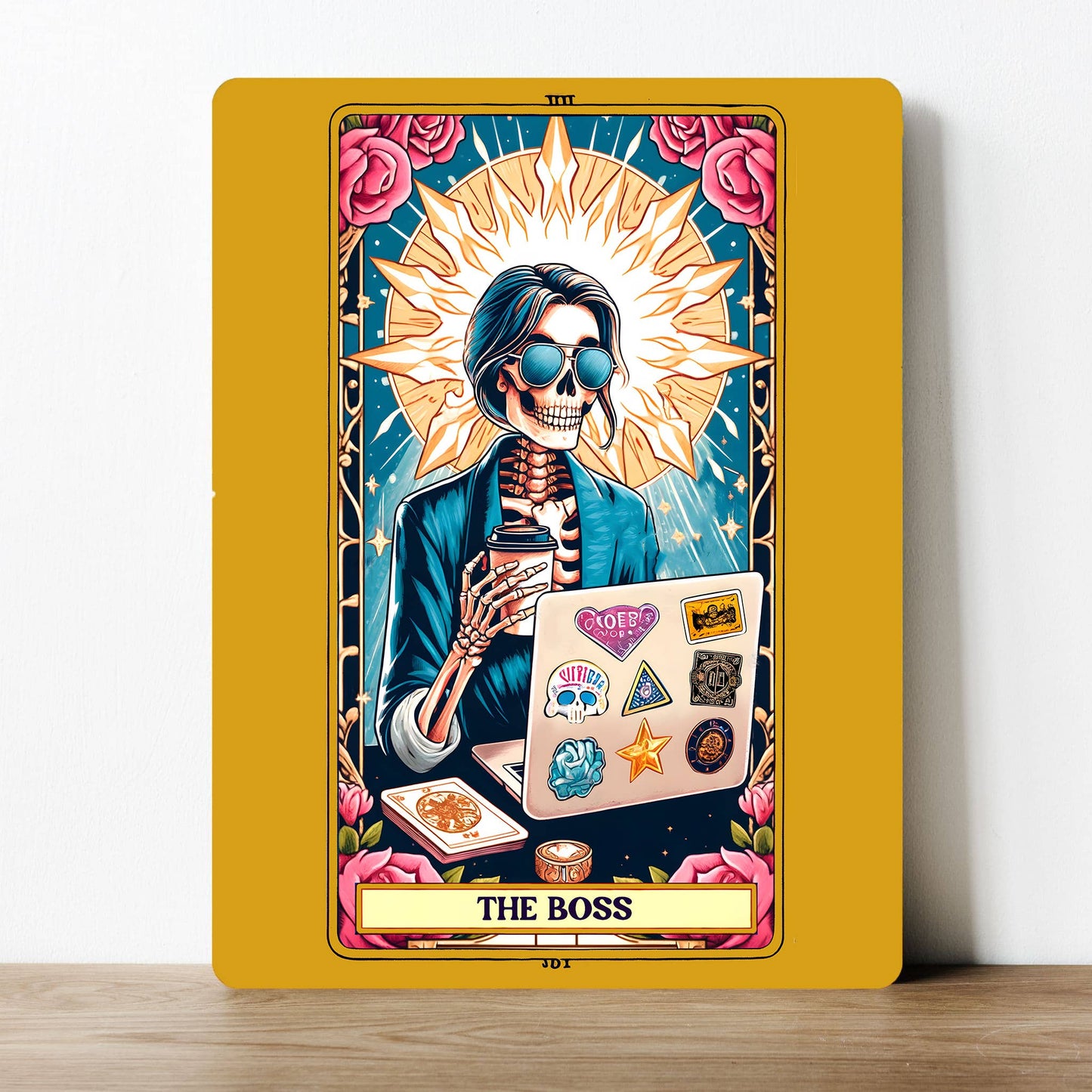 The Boss Skeleton Tarot | Metal Sign Plaque