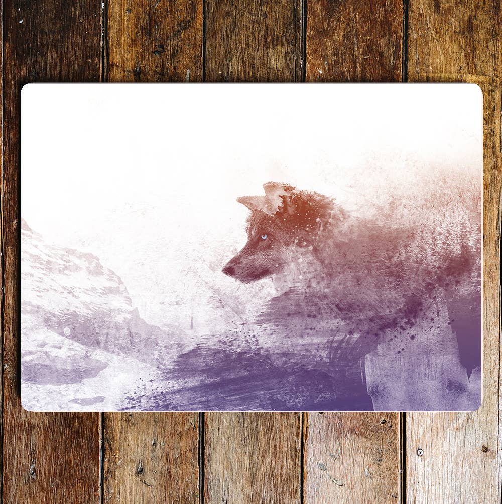 Abstract Wolf Wildlife Nature Art | Metal Sign Plaque
