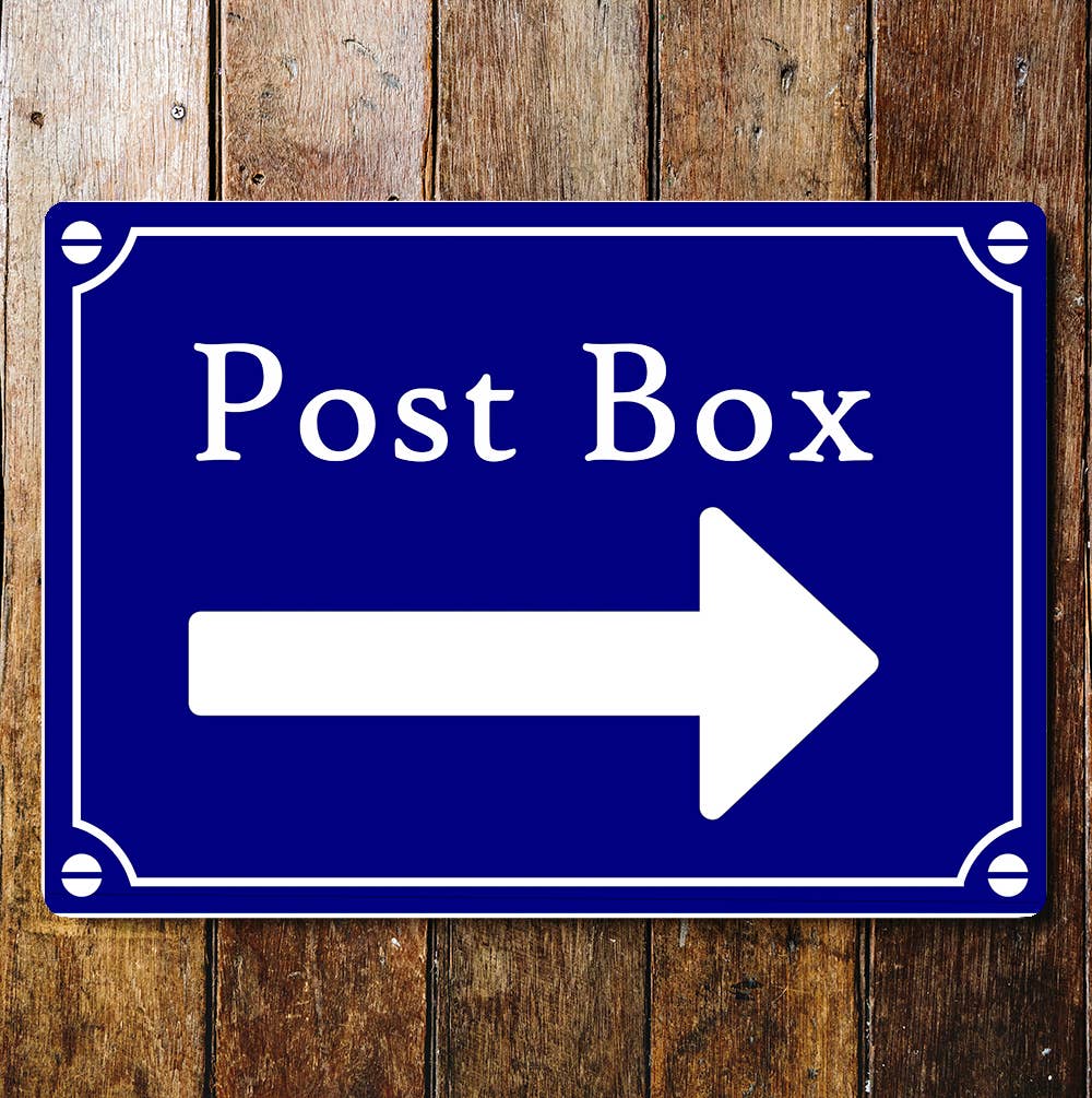 Post Box Notice Blue Plaque