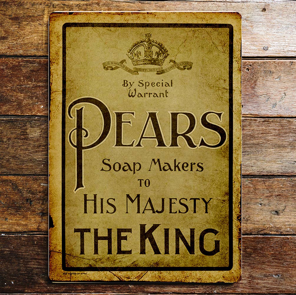 Pears Soap Makers To His Majesty The King Metal Sign