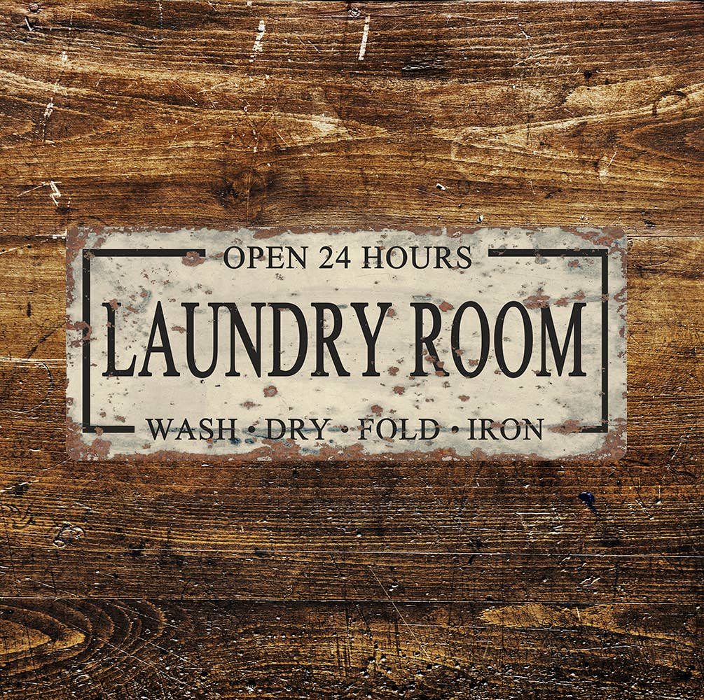 Vintage Laundry Room Notice | Metal Sign