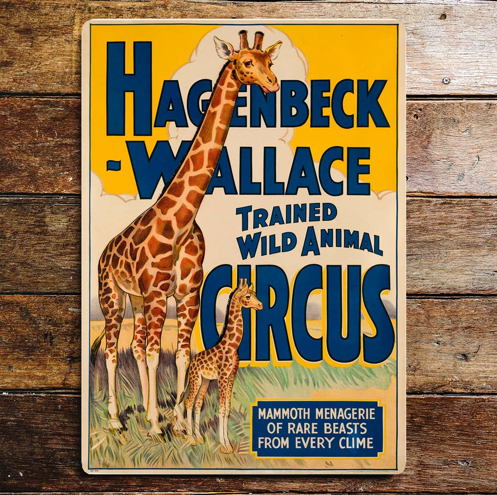 Hagenbeckance Trained Wild Animal Circus | Metal Sign