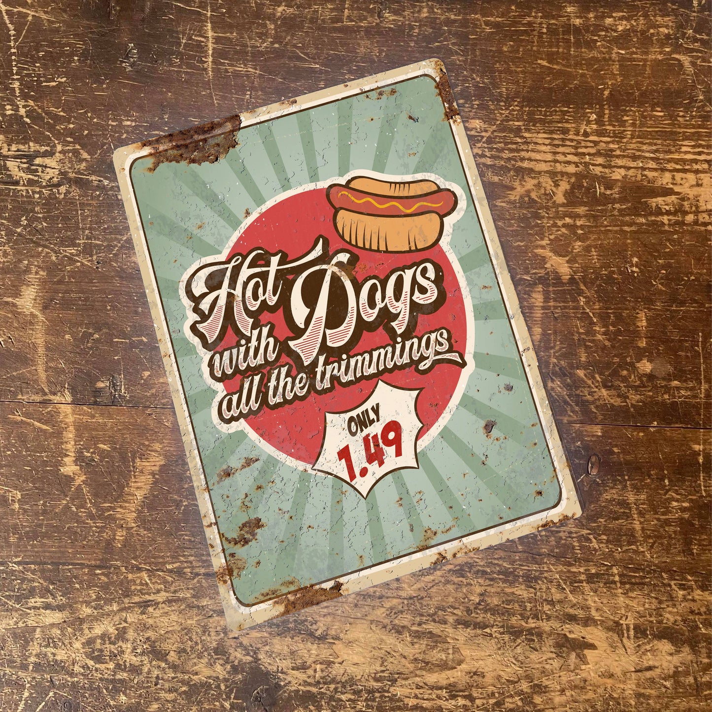 Hot Dog With Trimming | Metal Wall Sign Plaque