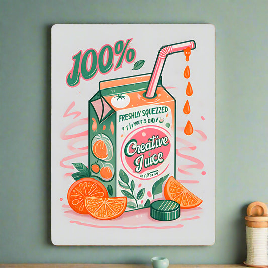 100% Creative Juice | Metal Sign Plaque