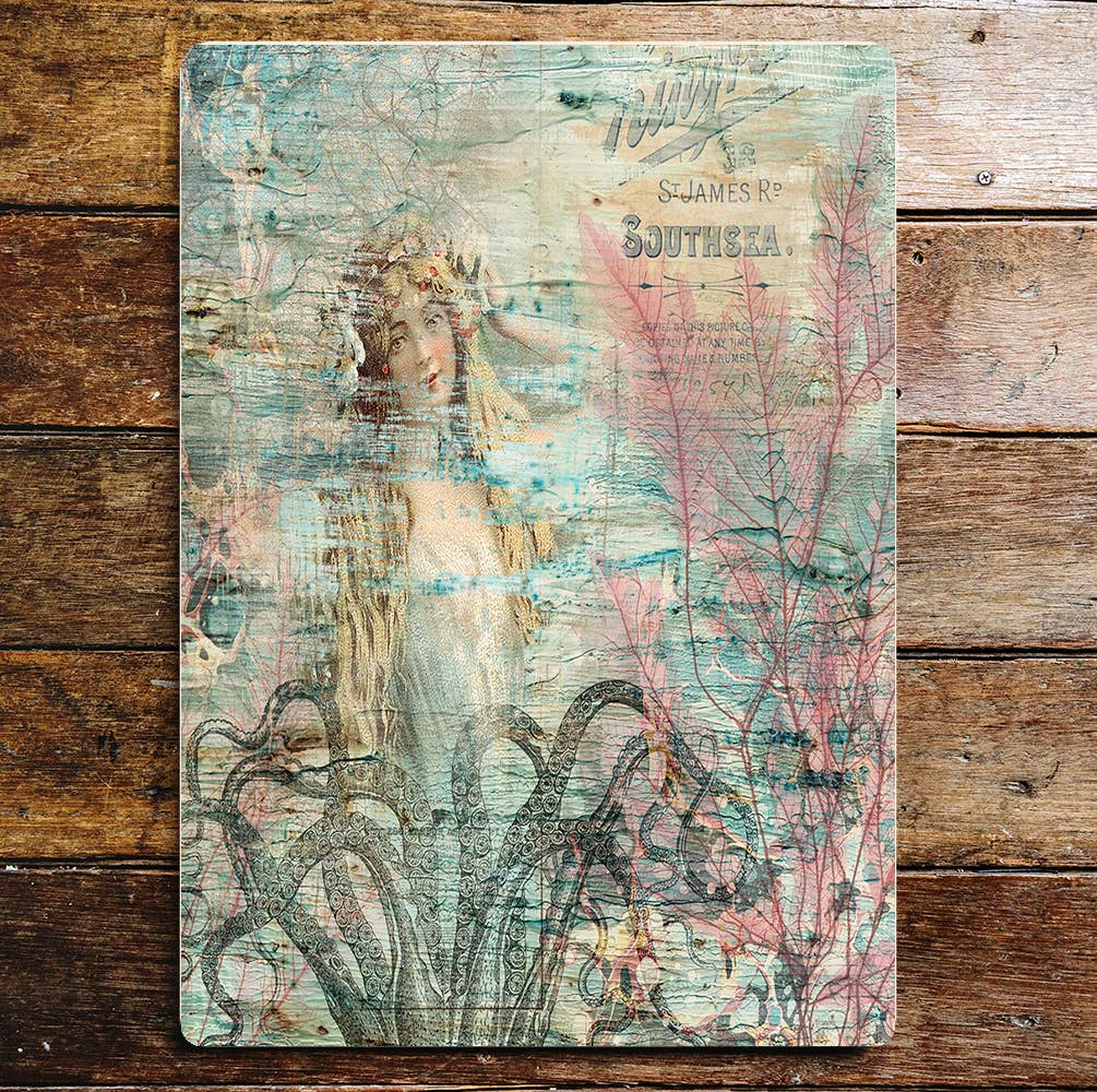 South sea mermaid octopus st James pretty Metal Sign