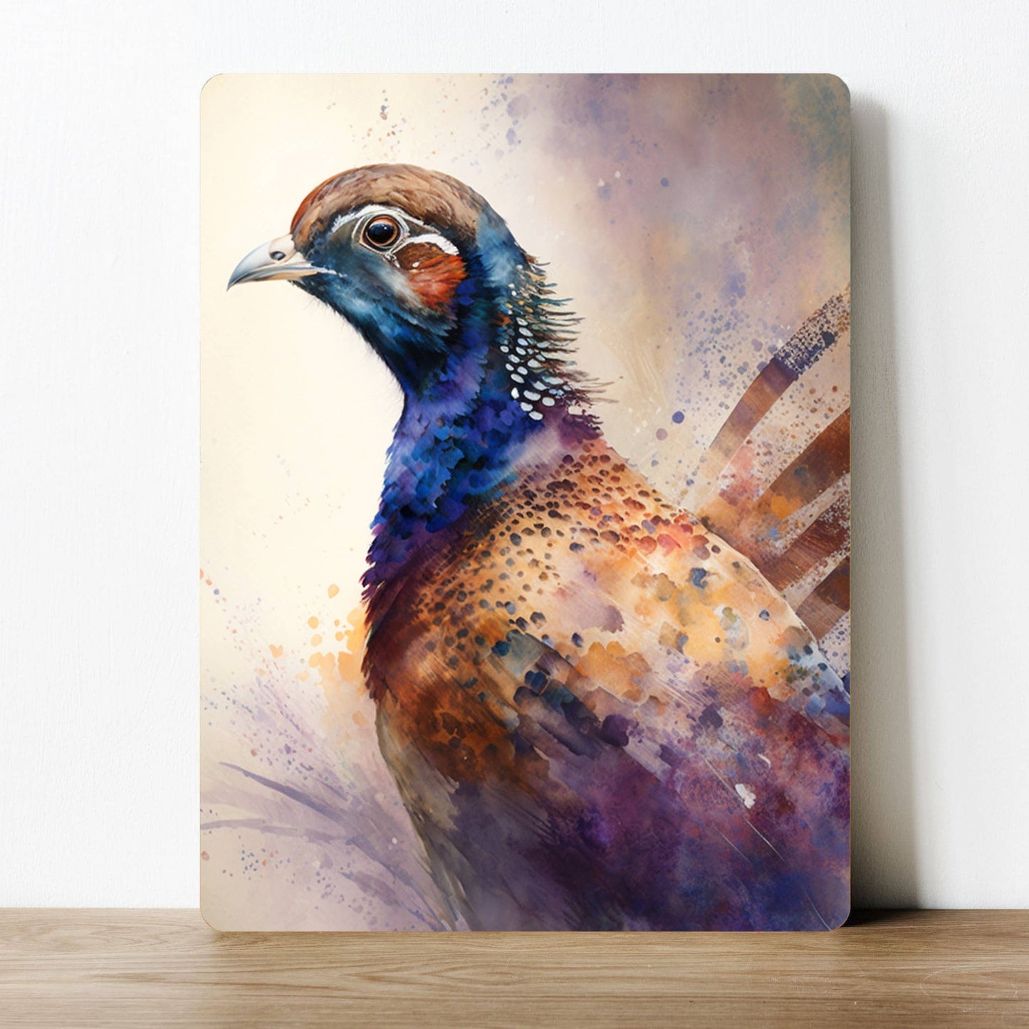 Vibrant Pheasant Watercolour | Metal Sign Plaque