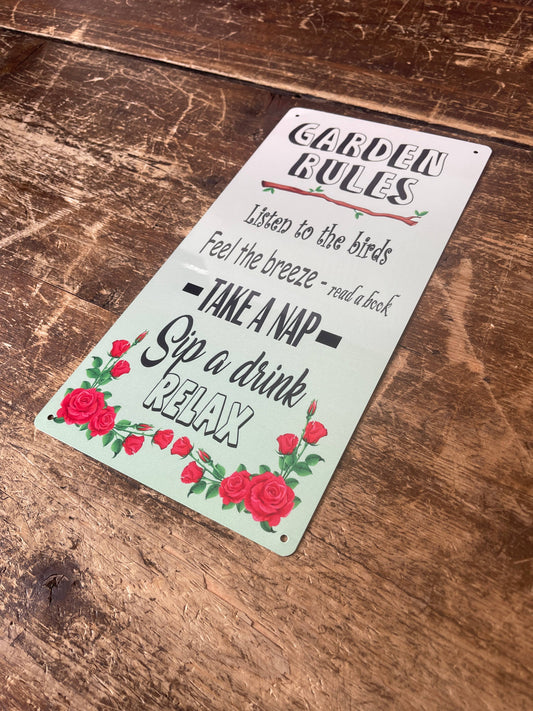 Garden Rules - | Metal Sign Plaque