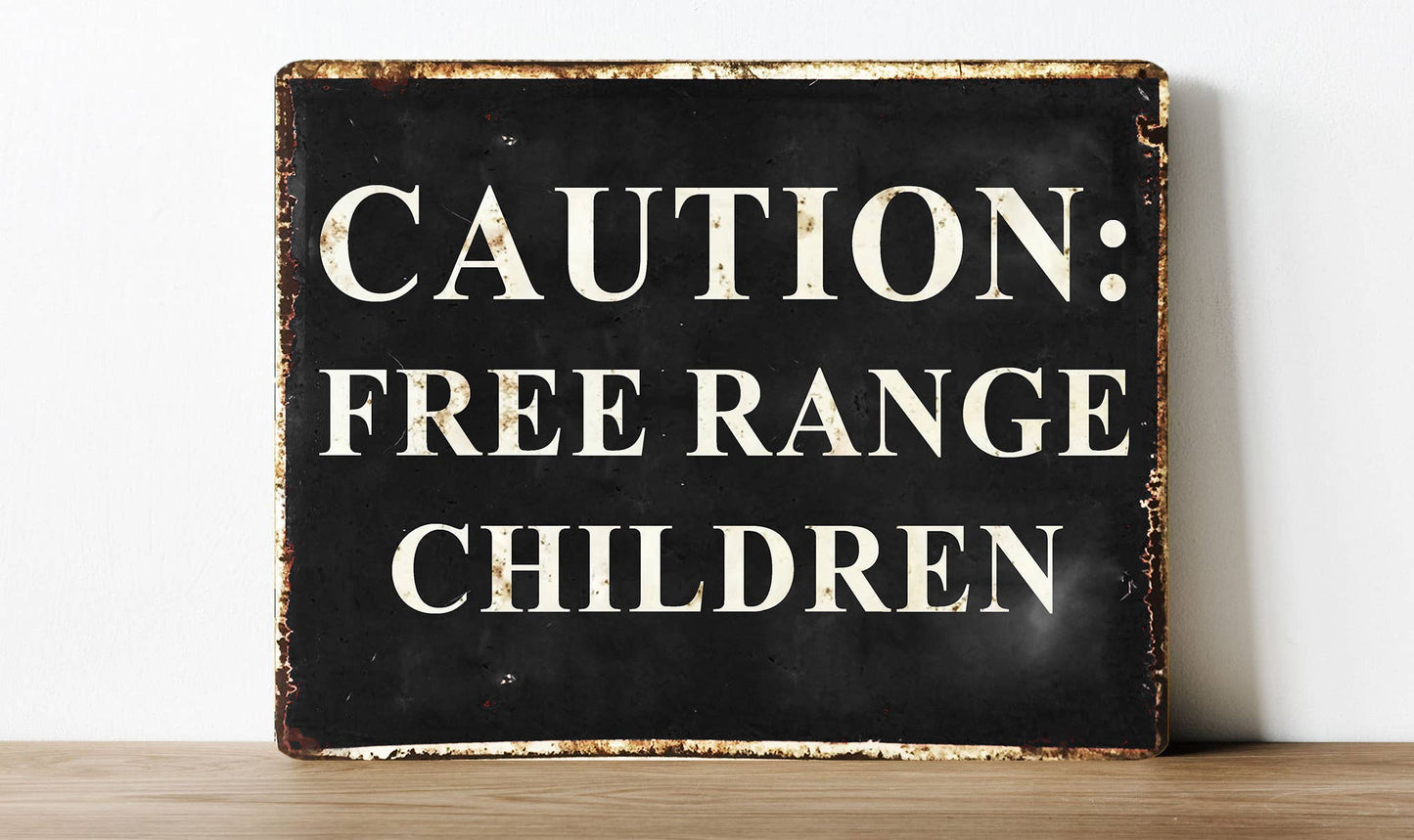 Caution Free Range Children vintage | Metal Sign Plaque