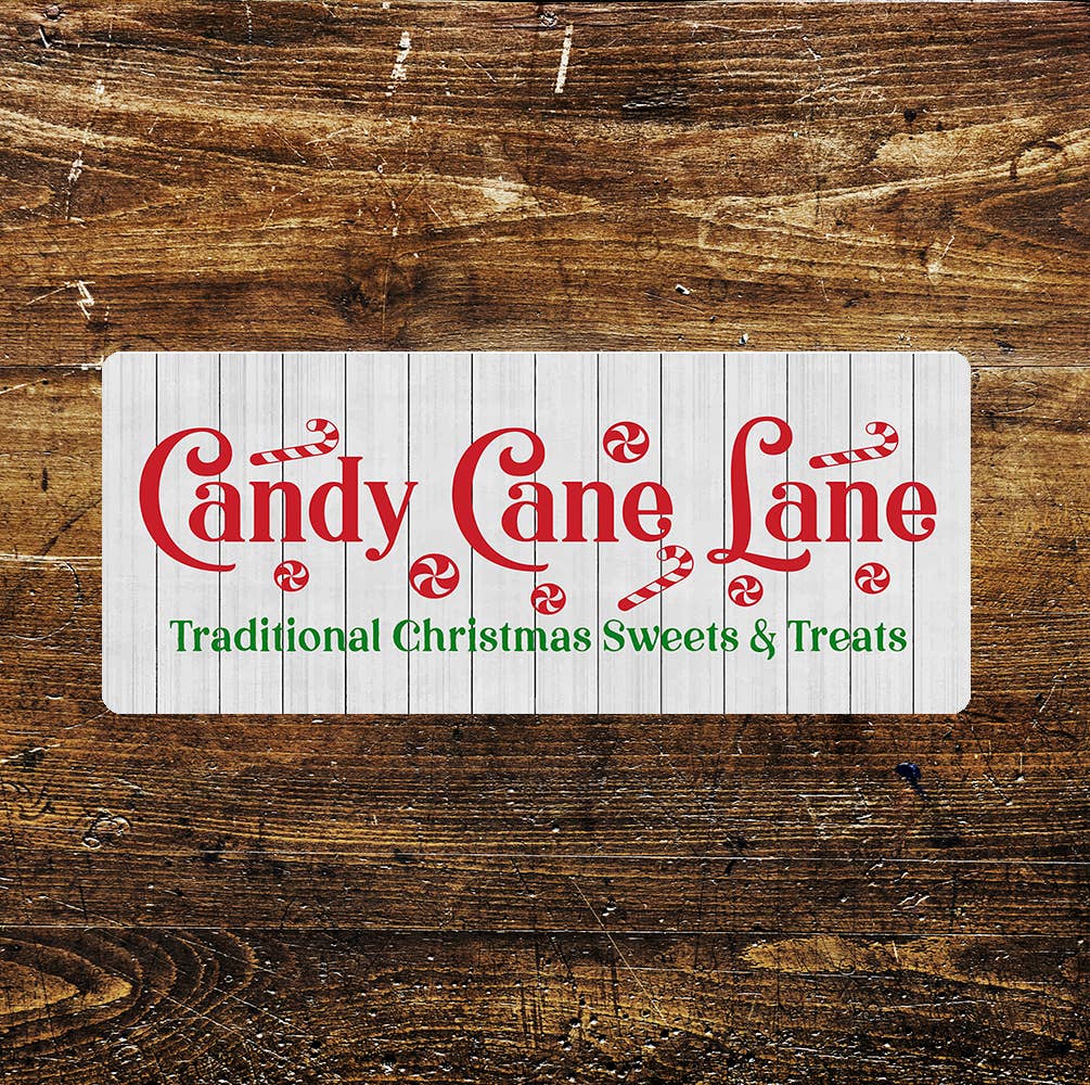 Candy Cane Traditional Christmas Notice | Metal Sign