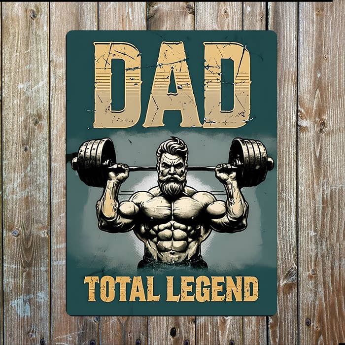 Dad Total Legend Workout | Father's Day | Metal Sign Plaque