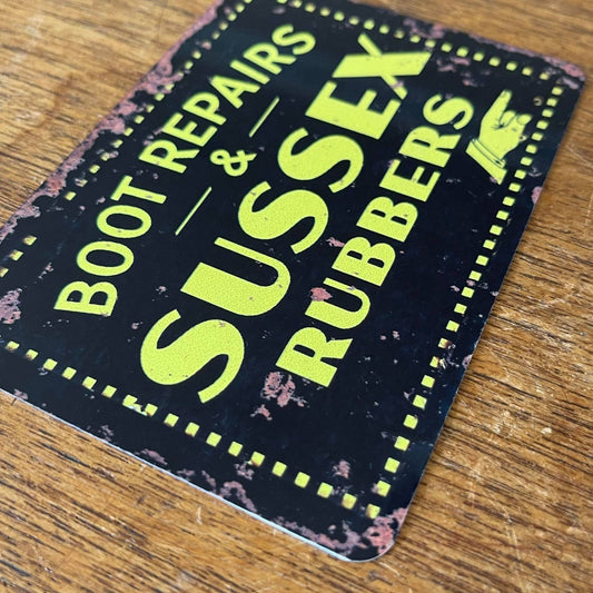 Boot Repairs & Sussex Rubbers | Metal Sign Plaque