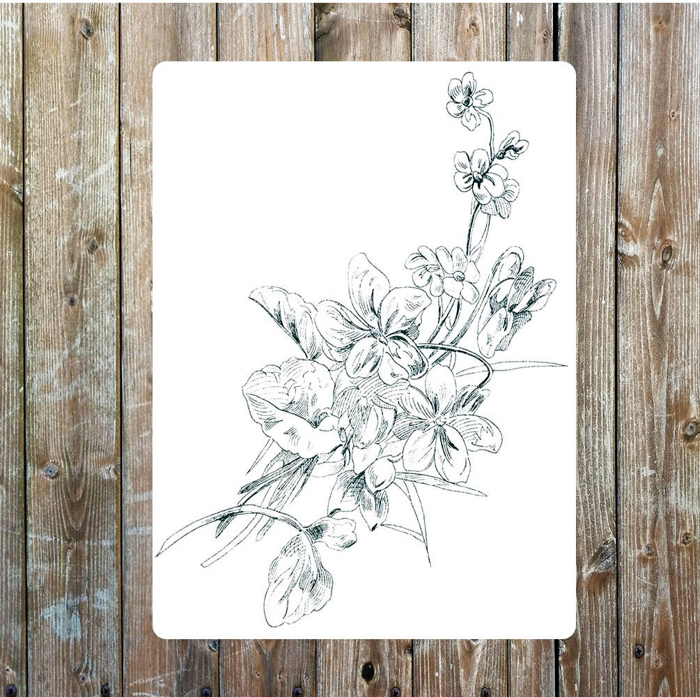Flower plant sketch art | Metal Sign Plaque