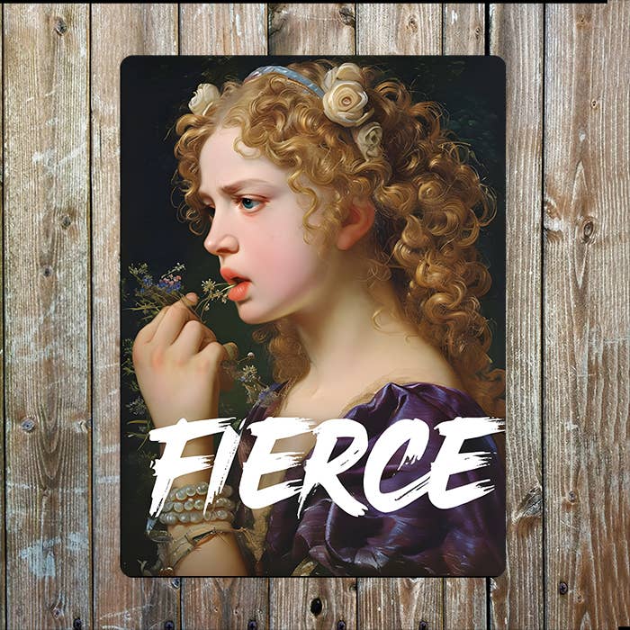 Fierce White Graffiti Painting | Metal Sign Plaque