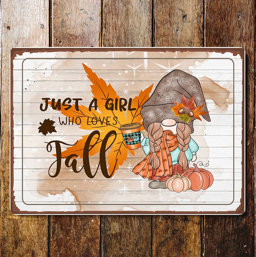 Fall autumn girl | Metal Wall Sign