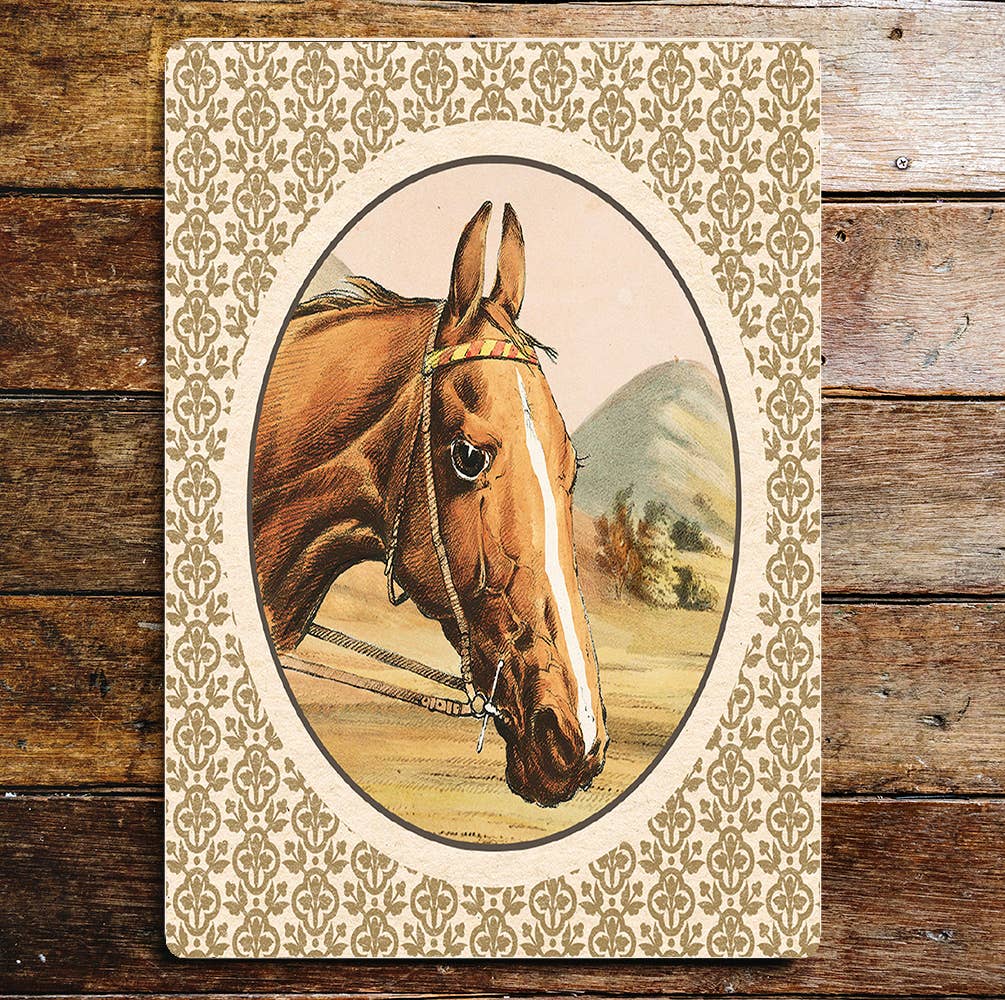 Horse Head Portrait Countryside | Metal Sign Plaque