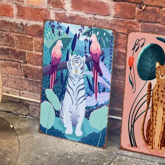 Blue Tiger | Metal Advertising Wall Sign