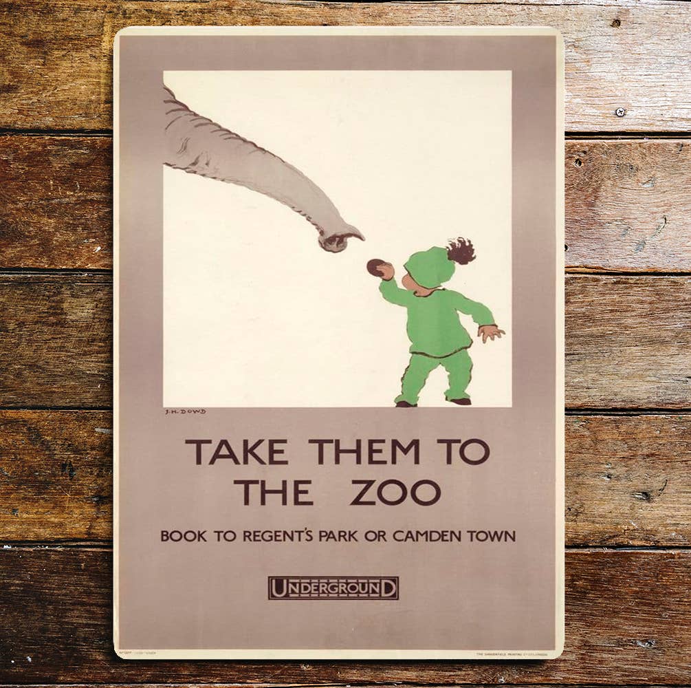 Take Them To the Zoo Underground Metal Sign