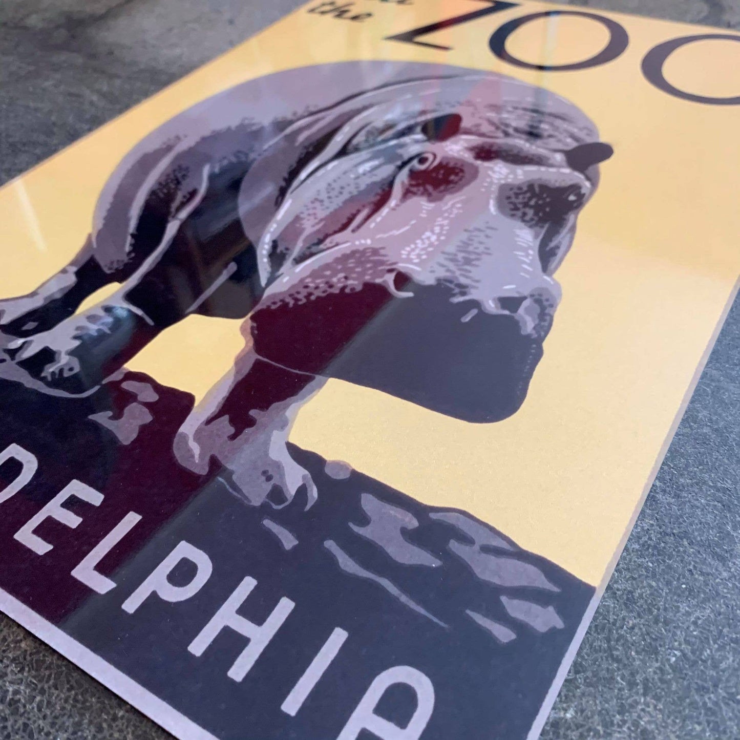 Hippo Visit The ZOO Hippopotamus | Metal Sign